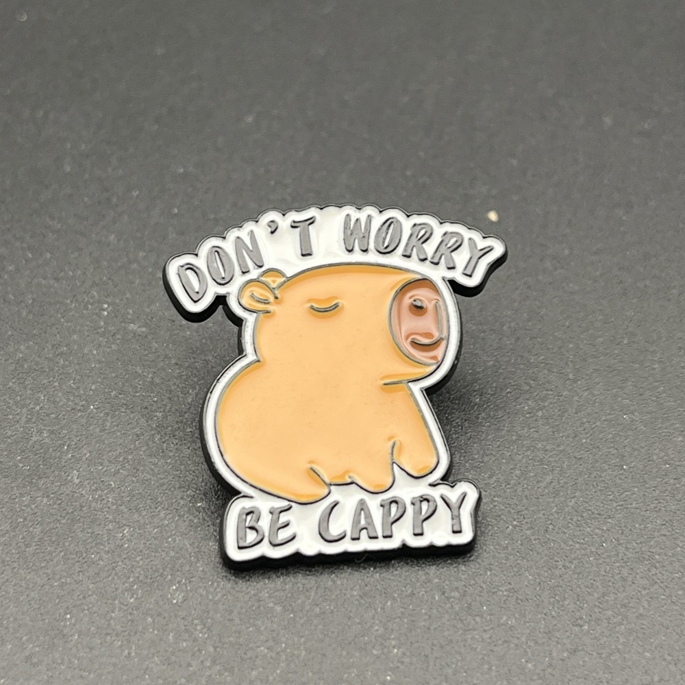 Don't Worry Be‎ Cappy Capybara Cute Cartoon Lapel Hat Pin